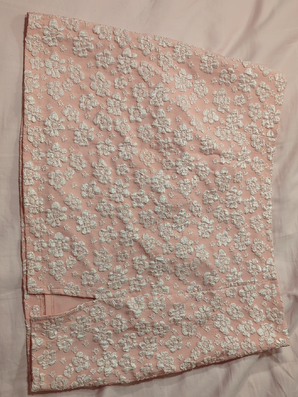 Pink Floral Jacquard Skirt